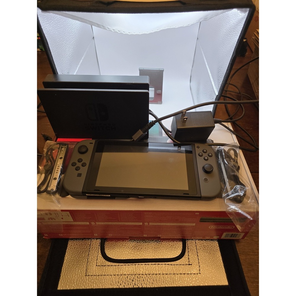 Nintendo Switch Gray Console w/ Joy-Con Dock HDMI Charger Box 32GB 1080p Wi-Fi